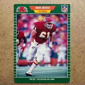 Mark Adickes 1989 Vintage Pro Set NFL Card - #178 Kansas City Chiefs Guard